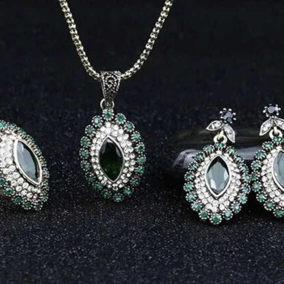 Turkish Vintage Style Jewelry Set forWomen,NEW,3Pcs,Antique,WeddingHandmadeGift - Picture 3 of 8